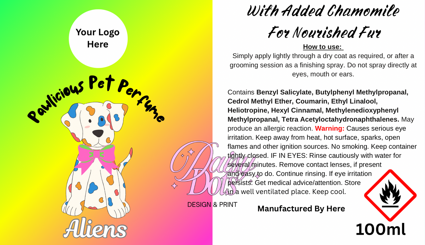 Pet Perfume WRAPAROUND Labels - Shotfeet