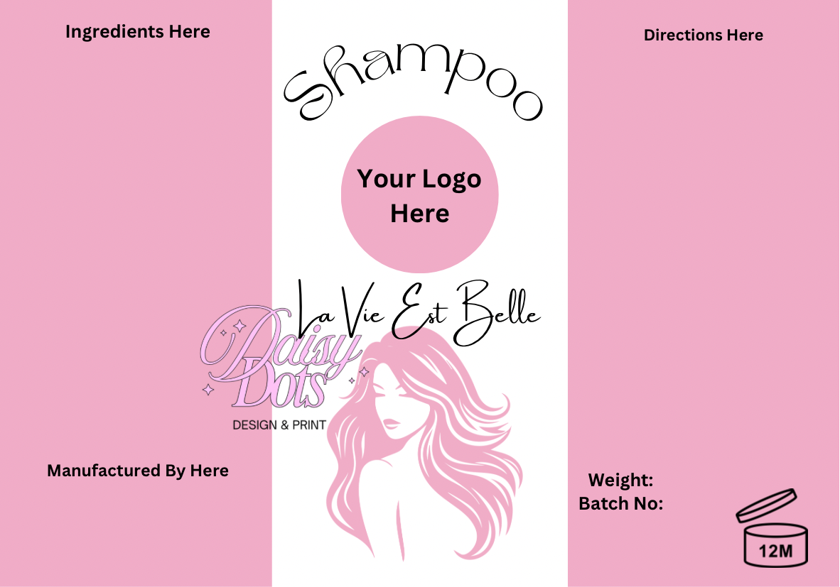 Shampoo Wraparound Labels - FizzyWhiz - Custom Cut