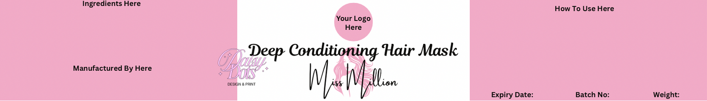 Deep Conditioning Hair Mask Wraparound Labels - FizzyWhiz - Custom Cut