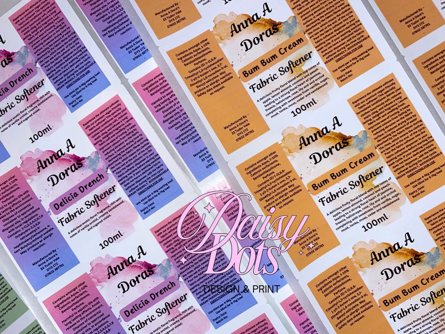 NEW Cleaning/Laundry Wraparound Labels - FizzyWhiz 100ml Bottles