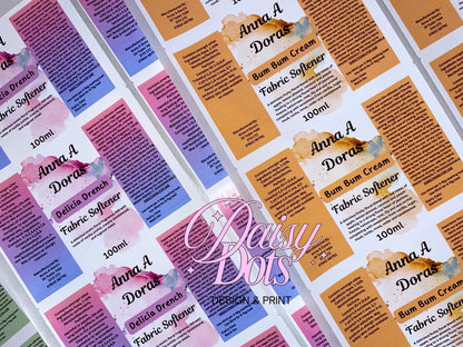 NEW Cleaning/Laundry Wraparound Labels - FizzyWhiz 100ml Bottles