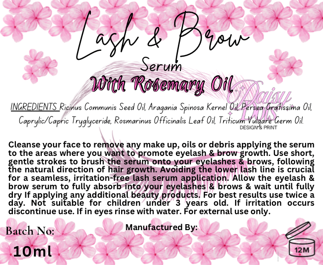 Lash & Brow Serum Wraparound Labels - Fizzywhiz