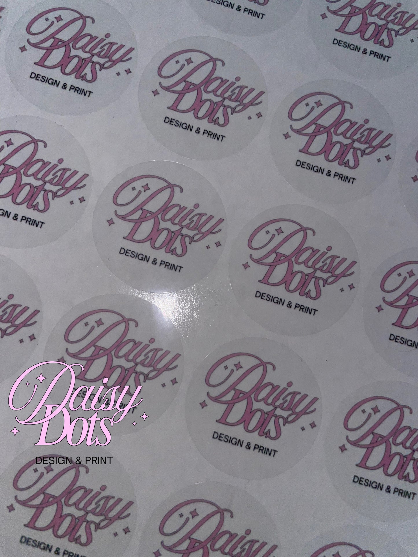 Clear Transparent Gloss Waterproof Logo Stickers
