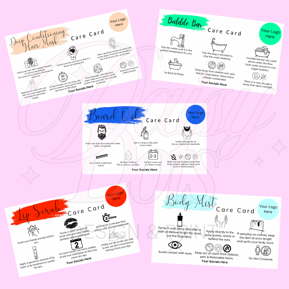 Bath & Body Care Cards