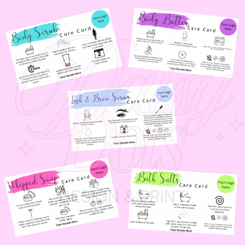 Bath & Body Care Cards