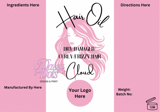 Hair Oil Wraparound Labels - FizzyWhiz - Custom Cut