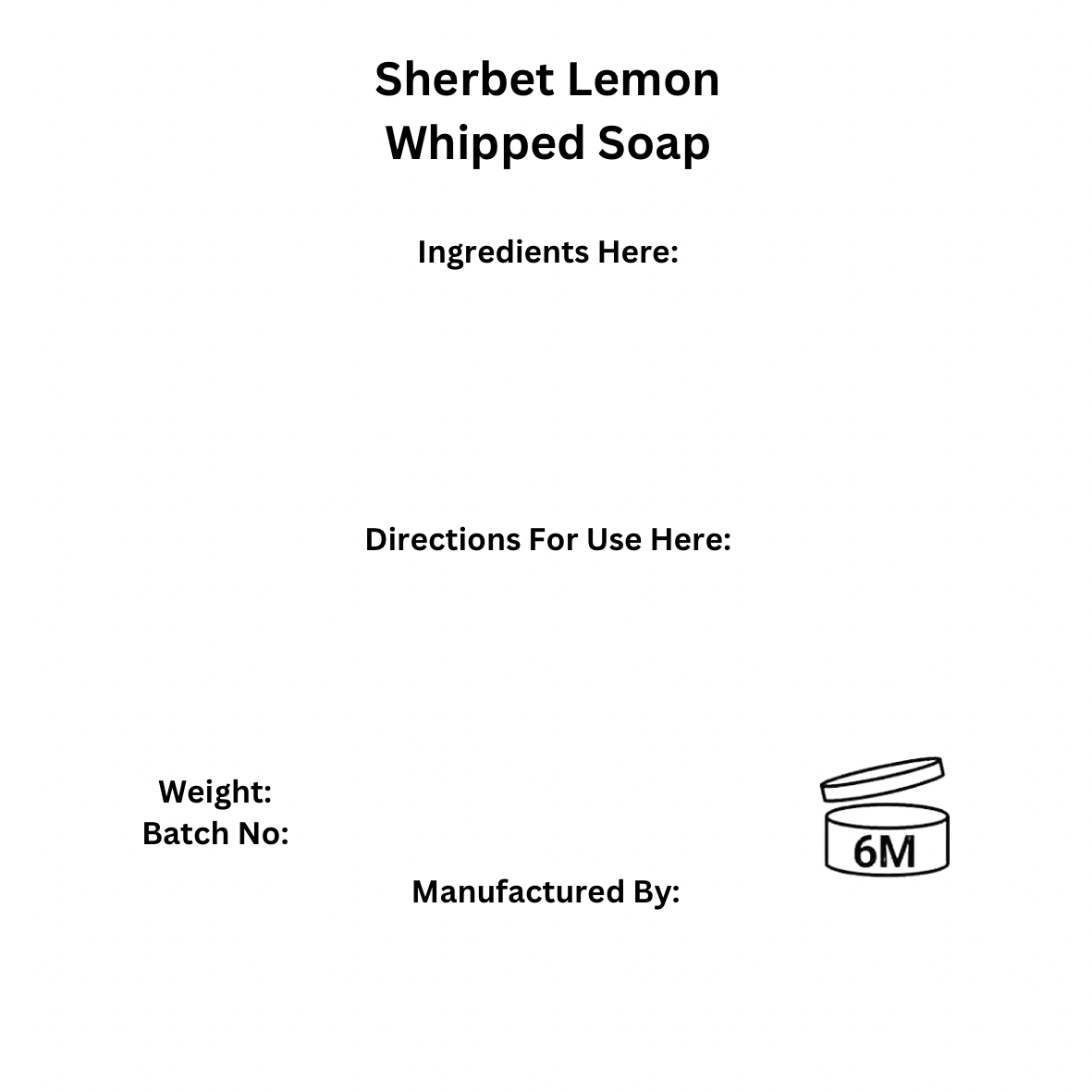 Whipped Soap Ingredient Labels - FizzyWhiz