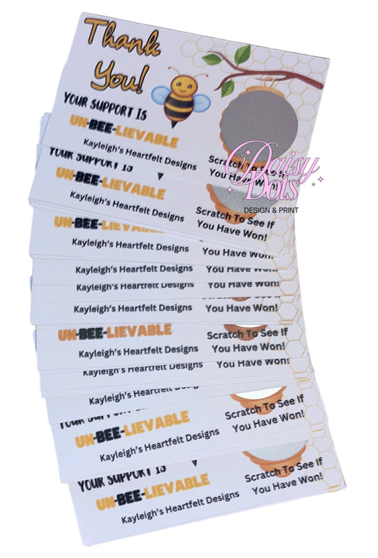 Bee Design Scratch Cards