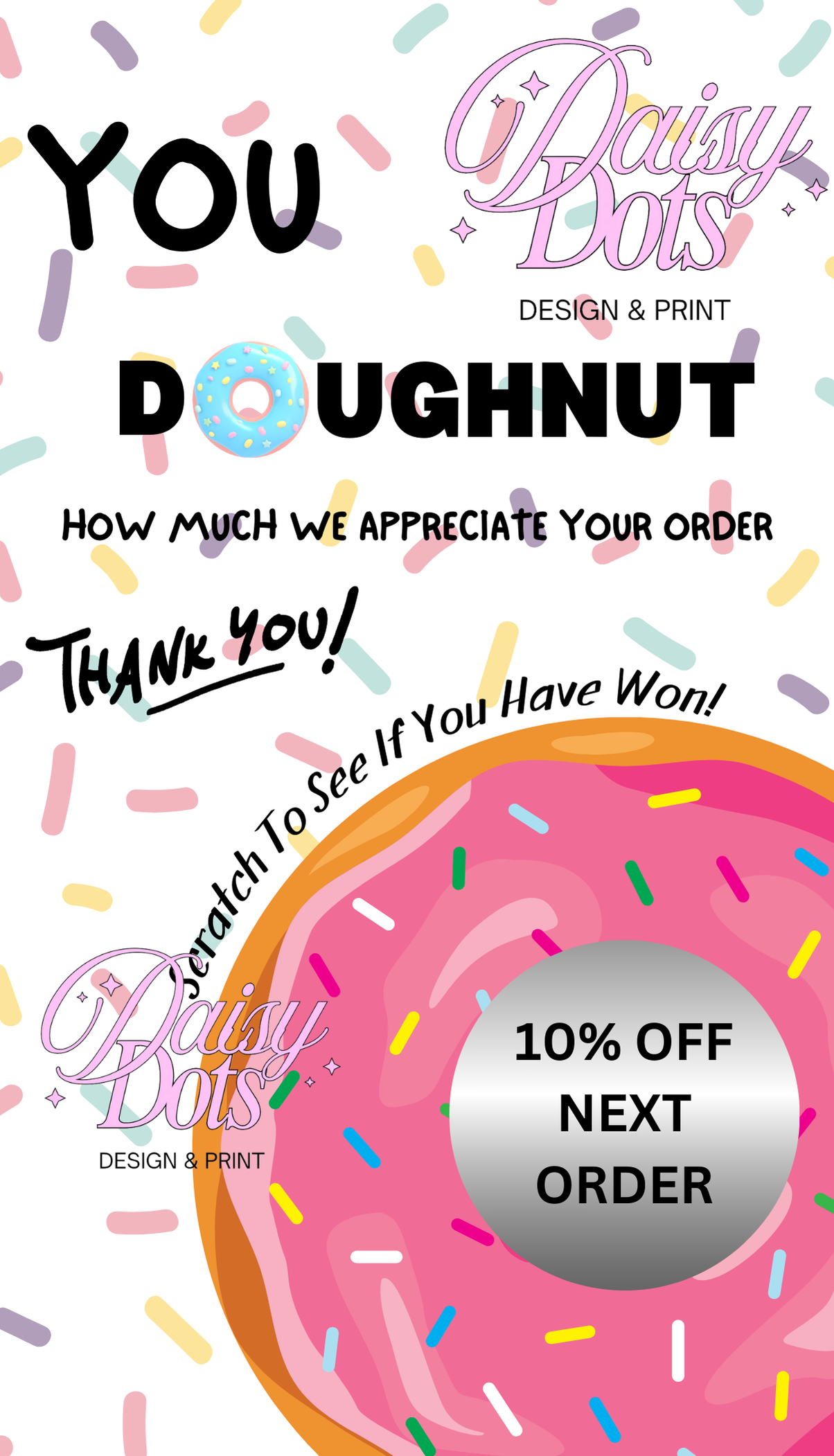 Doughnut Design Scratch Cards