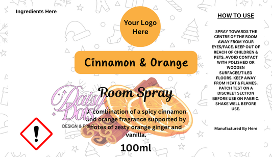 Christmas Themed Room Spray Wraparound Labels