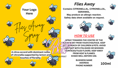 Flies Away Spray Wraparound Labels