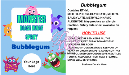 Monster Blast Away Spray Wraparound Labels