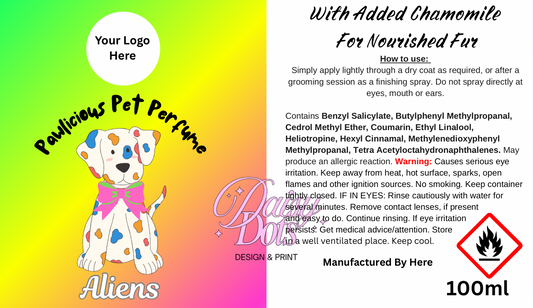 Pet Perfume WRAPAROUND Labels - Pure Scented