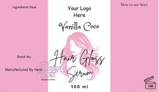 Hair Gloss Serum Wraparound Labels - Fizzywhiz