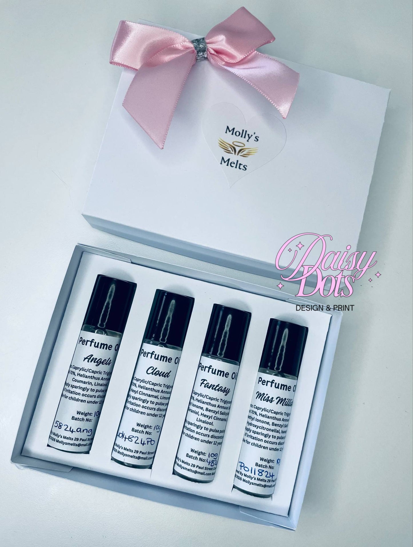 Perfume Oil Wraparound Labels - FizzyWhiz - Custom Cut